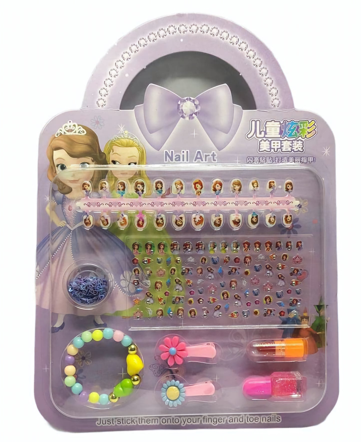 NAIL BOUTIQUE NAIL ART SET WITH 24 NAILS WITH STICKER FOR GIRLS 1-6 YEARS