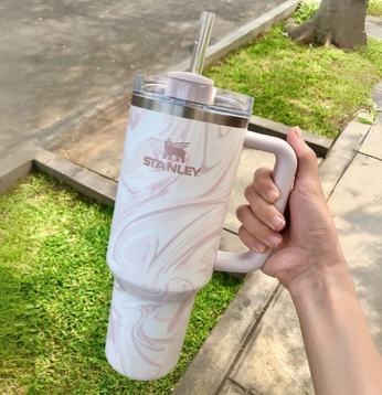 π Limited Edition Marble Mist Stanley Tumbler π§ | Hot & Cold Stainless Steel Travel Cup π₯βοΈ