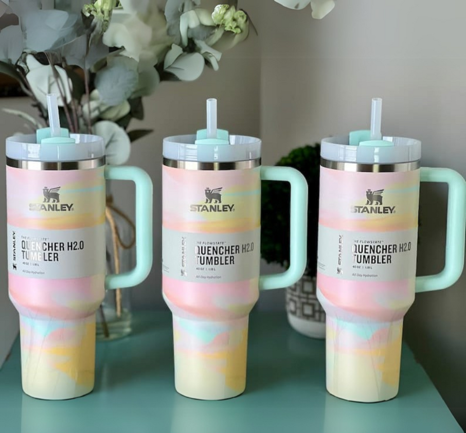 π Limited Edition Marble Mist Stanley Tumbler π§ | Hot & Cold Stainless Steel Travel Cup π₯βοΈ