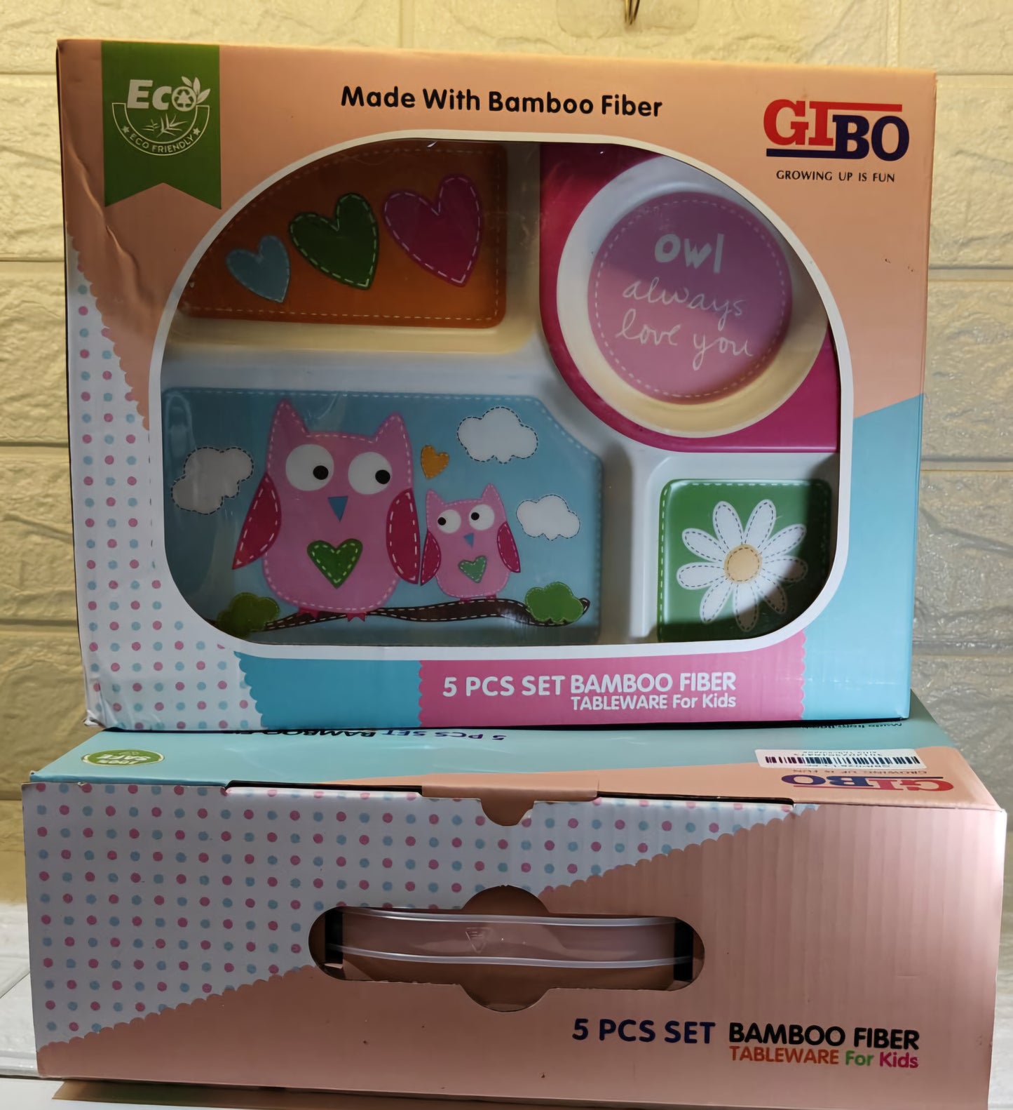 TABLEWARE BAMBOO 5 PCS SET GIRLS/BOYS